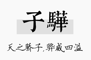 子骅名字的寓意及含义