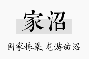 家沼名字的寓意及含义