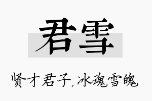 君雪名字的寓意及含义