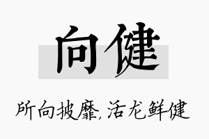 向健名字的寓意及含义