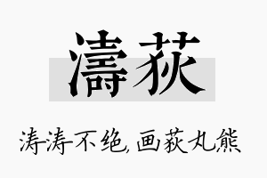 涛荻名字的寓意及含义