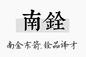 南铨名字的寓意及含义