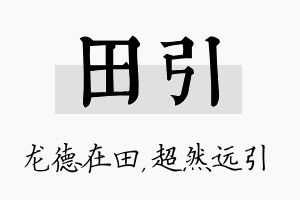 田引名字的寓意及含义