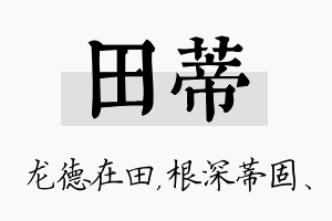 田蒂名字的寓意及含义