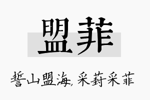 盟菲名字的寓意及含义