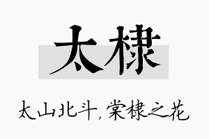 太棣名字的寓意及含义