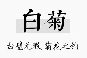 白菊名字的寓意及含义