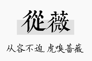 从薇名字的寓意及含义