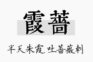 霞蔷名字的寓意及含义