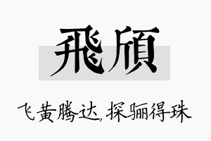 飞颀名字的寓意及含义