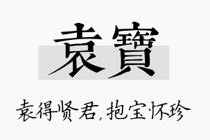 袁宝名字的寓意及含义