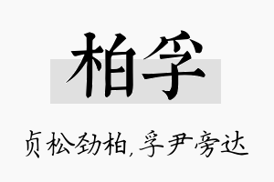 柏孚名字的寓意及含义