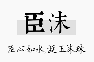 臣沫名字的寓意及含义