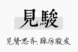 见骏名字的寓意及含义