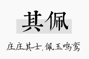 其佩名字的寓意及含义