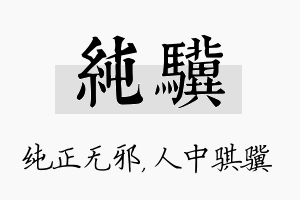 纯骥名字的寓意及含义