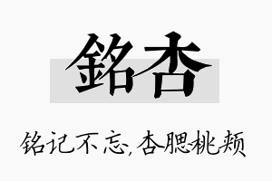 铭杏名字的寓意及含义