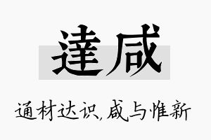 达咸名字的寓意及含义