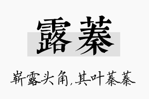 露蓁名字的寓意及含义