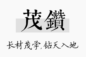 茂钻名字的寓意及含义