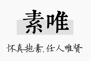 素唯名字的寓意及含义