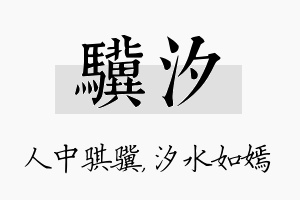 骥汐名字的寓意及含义