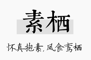 素栖名字的寓意及含义