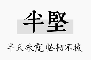 半坚名字的寓意及含义