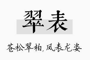 翠表名字的寓意及含义