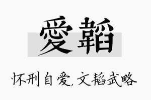 爱韬名字的寓意及含义