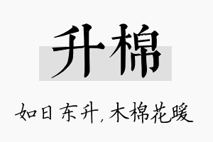 升棉名字的寓意及含义