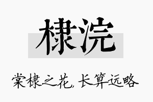 棣浣名字的寓意及含义