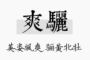 爽骊名字的寓意及含义