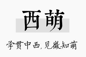 西萌名字的寓意及含义