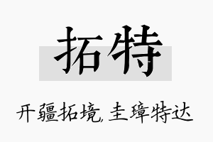 拓特名字的寓意及含义