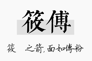 筱傅名字的寓意及含义