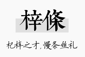 梓条名字的寓意及含义