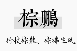 棕鹏名字的寓意及含义