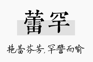 蕾罕名字的寓意及含义