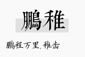 鹏稚名字的寓意及含义