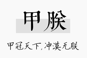 甲朕名字的寓意及含义