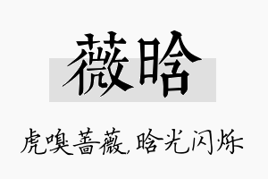 薇晗名字的寓意及含义