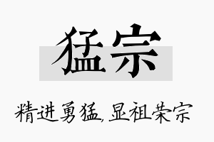 猛宗名字的寓意及含义