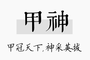 甲神名字的寓意及含义