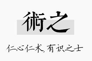 术之名字的寓意及含义