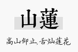 山莲名字的寓意及含义