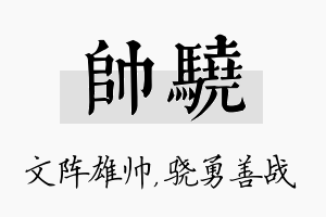 帅骁名字的寓意及含义