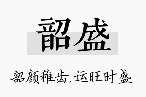 韶盛名字的寓意及含义