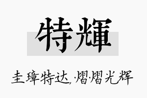 特辉名字的寓意及含义