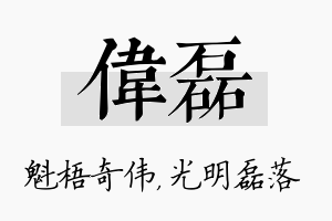 伟磊名字的寓意及含义